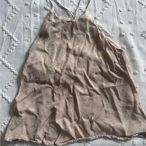 Zara Beige Sleeveless Halter Neck Top